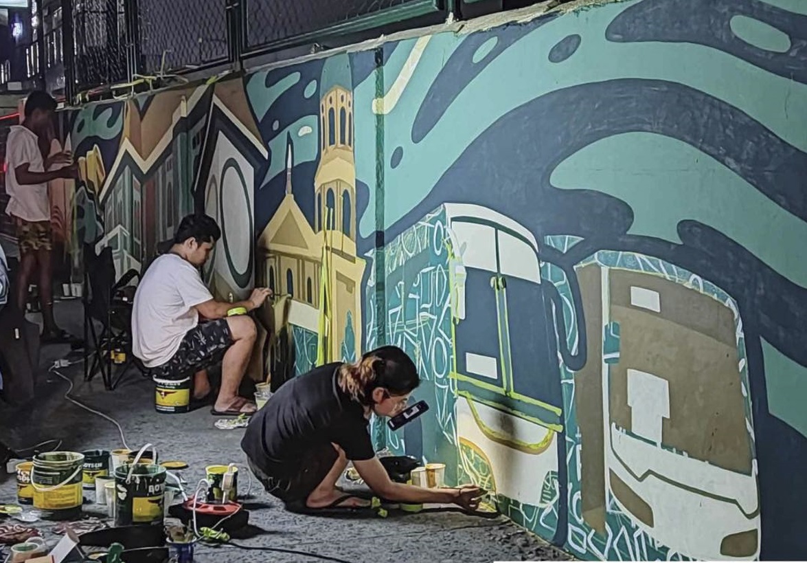 Mural by residency artists.